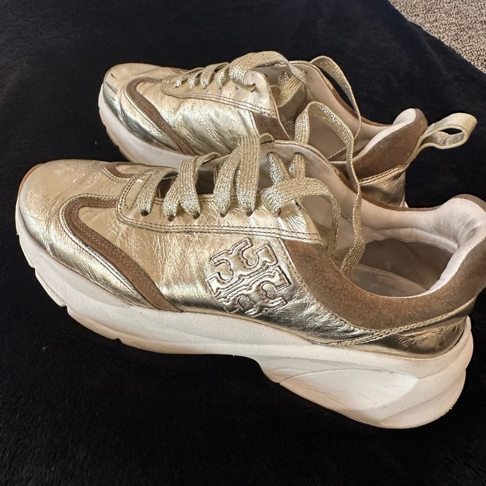 Tory Burch Metallic Gold Sneakers